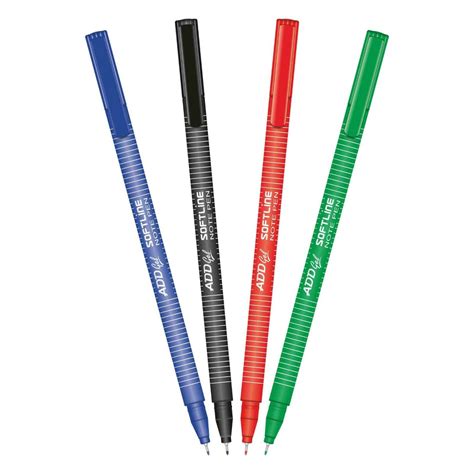 4 X Extra Fine Tip Marker Pens Black Blue Red Green Note Pen Best