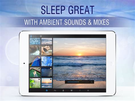 They include things like rain, waves, crickets, and even some music. Sleep Pillow Sounds: white noise machine app screenshot