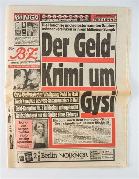 Zeitung Berliner Zeitung 27 Oktober 1990 Ddr Museum Berlin