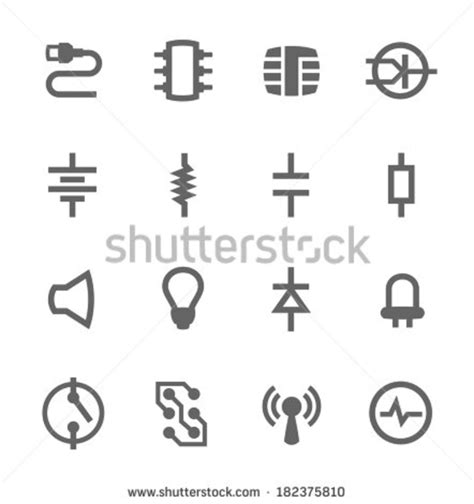 Stock Vector Simple Set Of Electronic Components Related Vector Icons