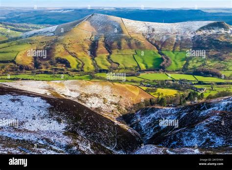 Lose Hill And Edale Valley In Winter From Kinder Scout Peak District