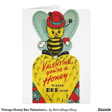 Vintage Honey Bee Valentines Day Card Bee Valentine