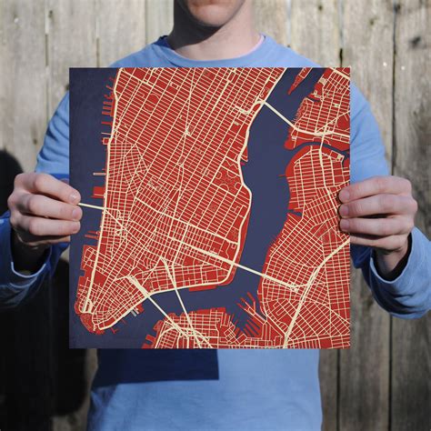 New York City Lower Manhattan Map Art City Prints