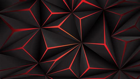 Red Black Hexagon Geometric Shapes Abstraction 4k 5k Hd Abstract