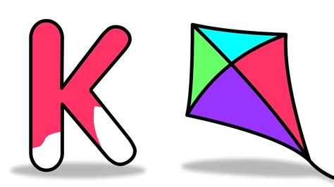 Learning Abc K For Kite How To Draw Alphabet K And Coloring Abc