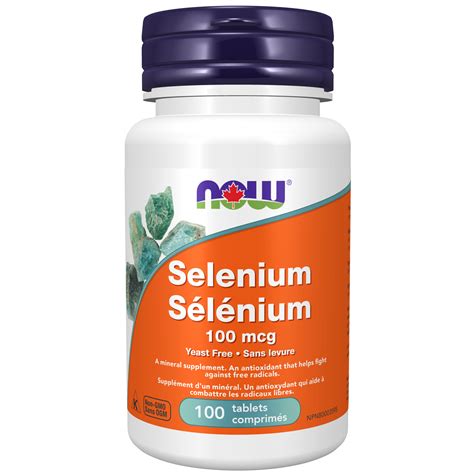 Selenium 100 Mcg Yeast Free Now Foods Canada