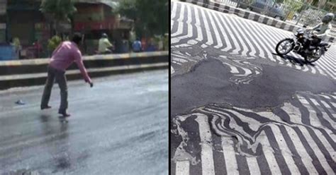 Roads In Silvassa Are Melting After Heat Wave In India Reaches Extreme Levels