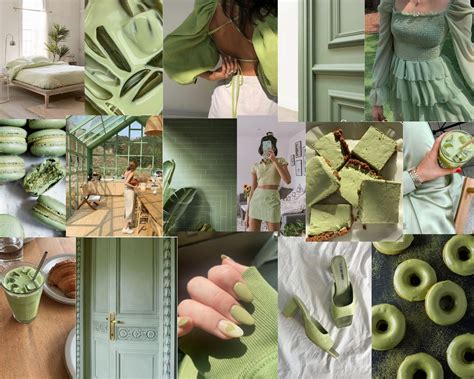 Sage Green Aesthetic Wall Collage Kit Matcha Soft Green Etsy