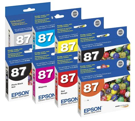 Genuine Epson 87 T087 Ink Cartridge 8 Pack For Stylus Photo R1900 Ebay