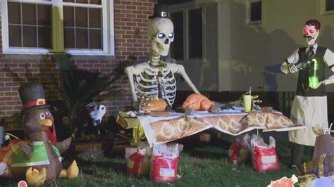 Using A 12 Foot Skeleton Halloween Decoration For Thanksgiving