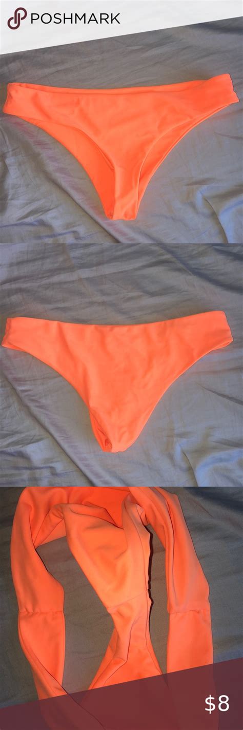 Neon Orange Cheeky Bikini Bottom Bikinis Cheeky Bikinis Cheeky