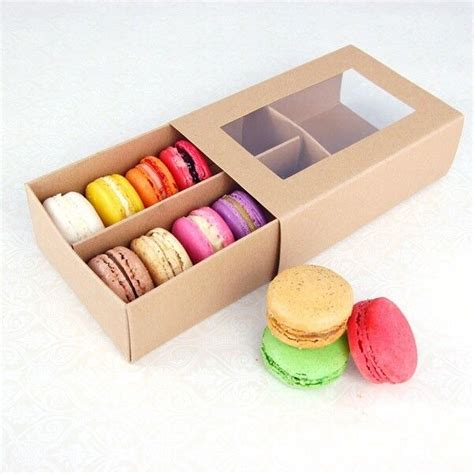 25 Sets Of Kraft Brown Boxes For 12 Macarons 230 Per Set Of Macaron