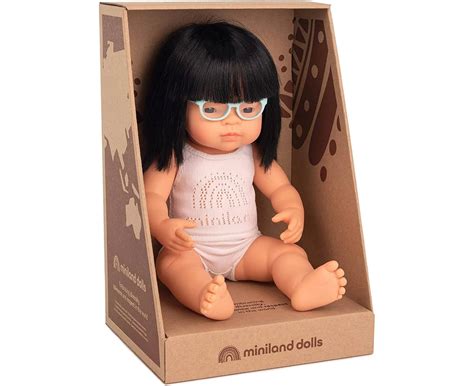 Miniland Doll Asian Girl With Glasses 38cm Anatomically Correct