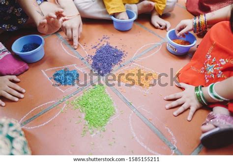 Group Nursery Children Working Together Complete Stock Photo 1585155211
