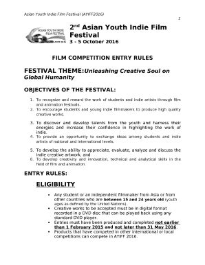 FILM COMPETITION ENTRY RULES Doc Template PdfFiller