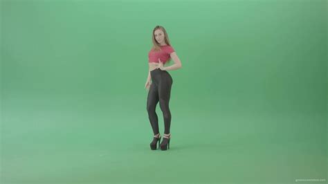 strong erotic strip dance on green screen by sexy girl 4k video footage — 🟢 green screen stock