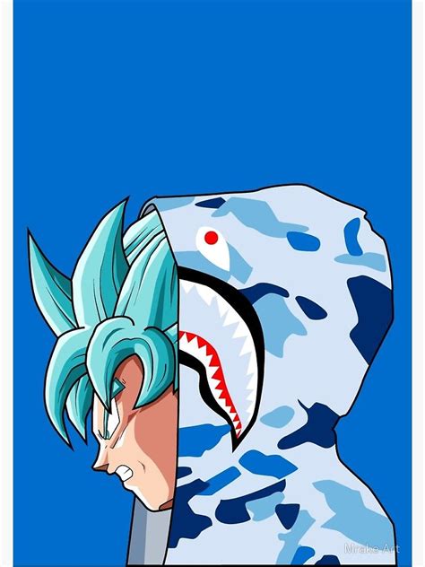 Goku Ssb Bape Poster By Mrake Redbubble Bape Art Dragon Ball