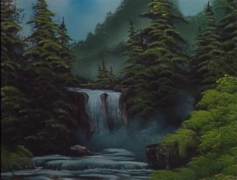 Bob Ross Beautiful Rare Waterfall Painting