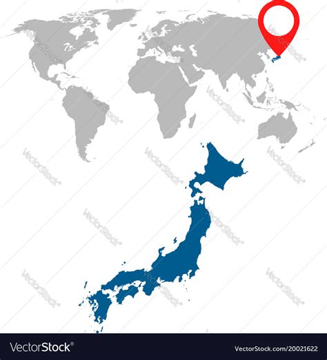 Detailed Map Of Japan And World Map Navigation Vector Image