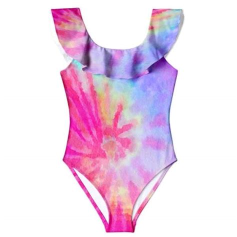 Stella Cove Pink Tie Dye 1pc Swimsuit W Scoop Back Gypsy Girl Tween