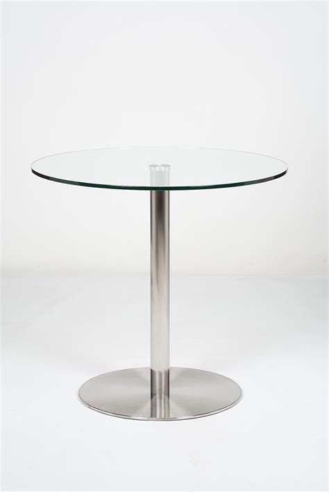 Runt glas topp piedestal bord litet klart glas kök matbord cm modernt cirkulärt