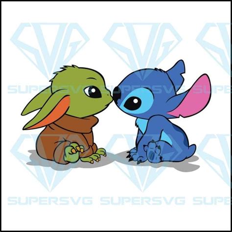 Baby Yoda And Baby Stitch Svg Starwars Svg Disney Svg Cricut File Svg