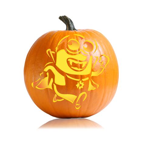 Simply print out the stencil at 100% scale and tape it onto your pumpkin (the more tape the better). Despicable Me Minion Vampire Pumpkin Pattern - Ultimate ...