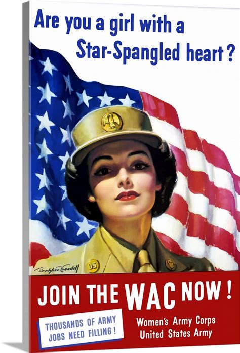 Vintage World War Ii Poster Of A Member Of The Womens Army Corps Wall