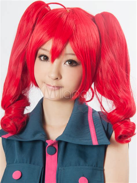 Hoolaza red medium curly wig kasane teto xxxholic for the halloween party cosplay wigs. Vocaloid Kasane Teto Cosplay Wig Halloween - Milanoo.com