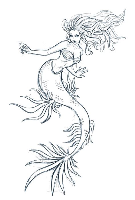 Mermaid Sketch By Iara Art On Deviantart Mermaid Sketch Mermaid Artwork Mermaid Drawings