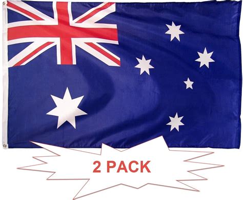 g128 two pack 3x5ft australia flag australian football banner satin material