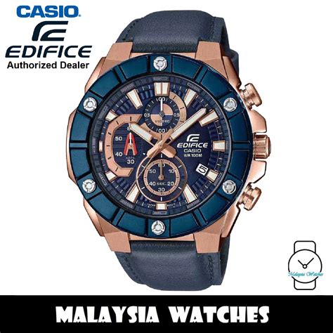 official warranty casio edifice efr 569bl 2a quartz analog chronograph blue dial stainless