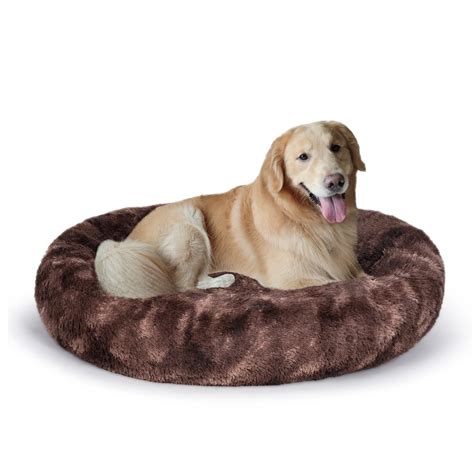 Oval Calming Donut Cuddler Dog Bedshag Faux Fur Cat Bed Washable Round