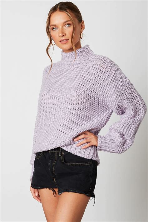 Lavender Turtleneck Sweater Sweaters Sweaters For Women Knitted