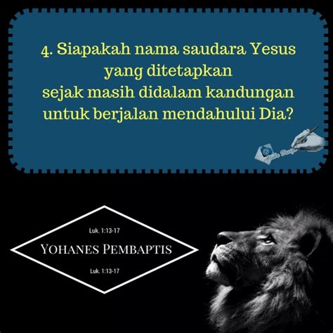 “Tokoh-Tokoh Alkitab Yang Dipilih dan Ditetapkan TUHAN Sejak Masih Didalam Kandungan” | Kuis