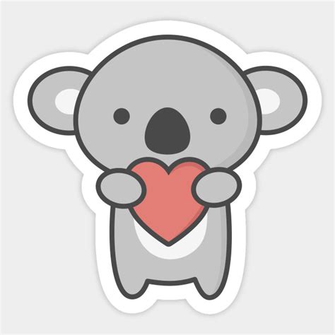 Send a sticker in ios imessage or as a text message on android and in your video chats from these cute kawaii stickers. Kawaii Cute Koala With Heart - Koala - Sticker | TeePublic