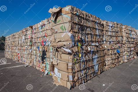 Recycle Cardboard Waste Stacks Editorial Photo Image Of Cardboard