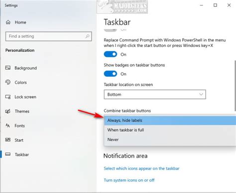 How To Always Sometimes Or Never Combine Taskbar Buttons In Windows