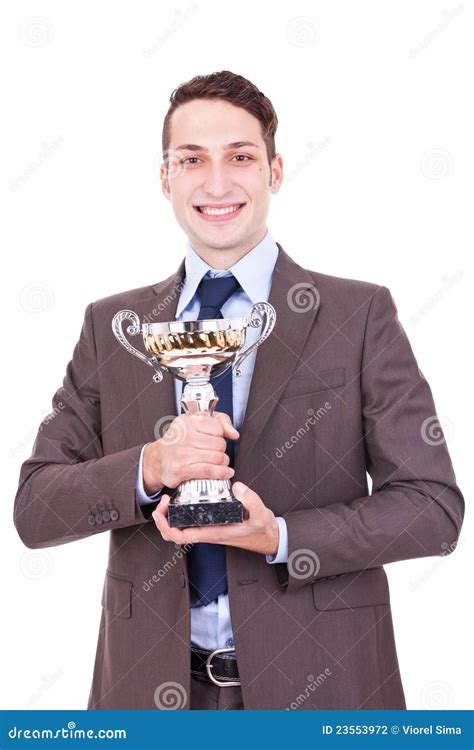 Winning Businessman Holding His Award Stock Photography Image 23553972