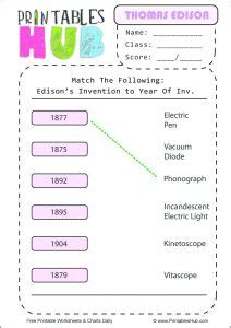Free Printable Thomas Edison Worksheets [PDF] - Printables Hub