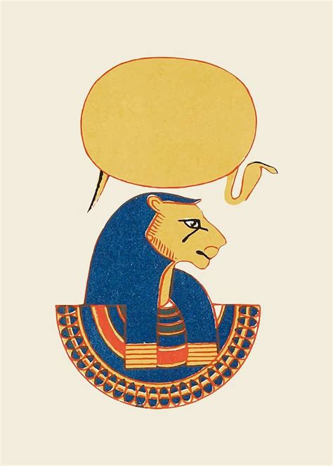 Ancient Tefnut Egyptian Goddess Vector Illustration