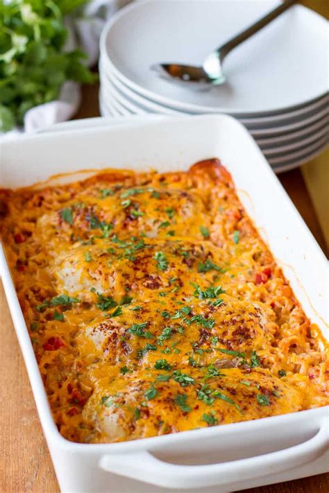 You'll give your family all the flavor of the original (with far explore. One-Dish Cheesy Salsa Chicken & Rice Bake | Weeknight ...