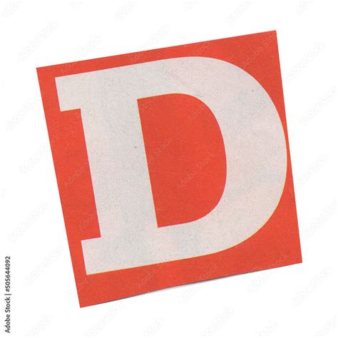 Letter D Magazine Cut Out Font Ransom Letter Isolated Collage