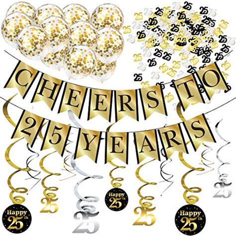 Buy 25th Birthday Party Decorations And Anniversary Pack Cheers To 25