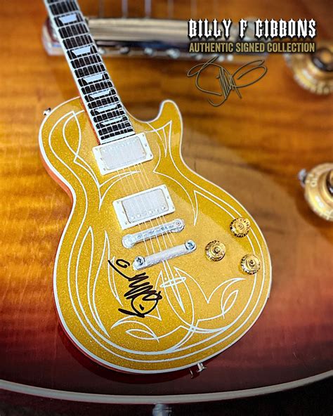 Billy F Gibbons Autographed Pinstripe Gibson Les Paul Goldtop Mini G Axe Heaven® Store