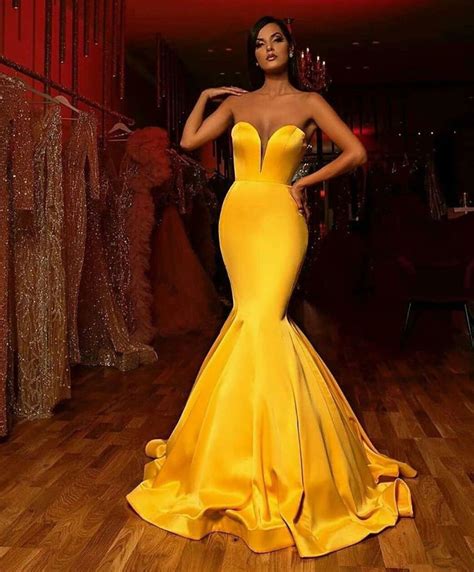 Yellow Wedding Dress Long Elegant Outfits Party Ideas New Years Night