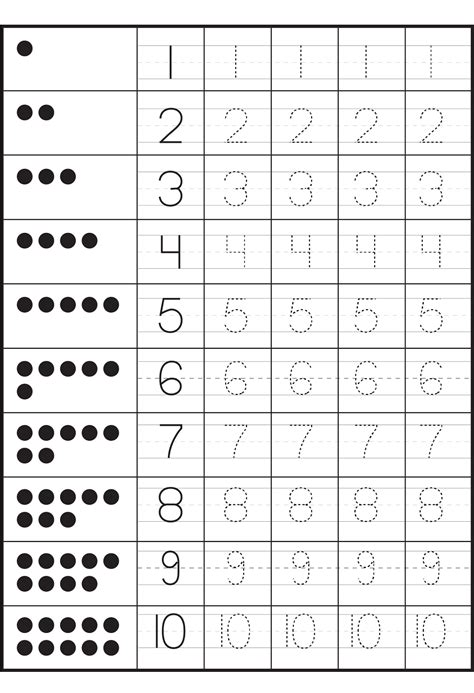 Printable Number Worksheets For Preschool