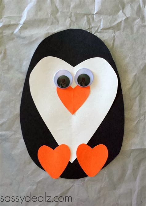 Paper Heart Penguin Craft For Kids Crafty Morning