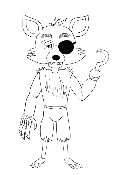 Imagen Para Imprimir Y Colorear Gratis Del Juego Fnaf Foxy De Five