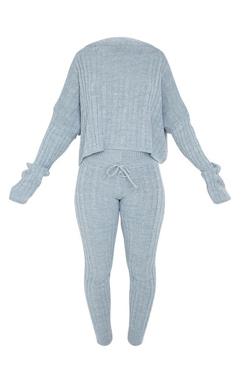 Grey Cable Knit Jumper And Legging Set Prettylittlething